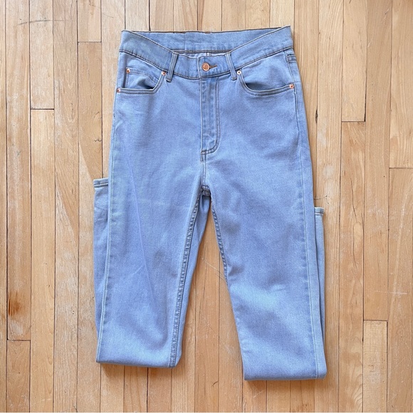 NWOT Cheap Monday Light Wash Purple Ice Second Skin High Waist Skinny Jeans 28 - Picture 3 of 10